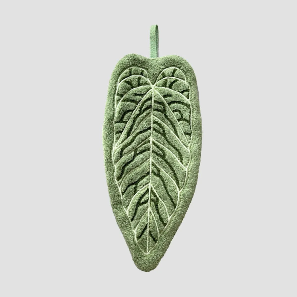 Plant Towels Leaf Design Ultra Absorbent Quick Dry Washable with Hanging Ring Hand Towel for Bathroom Kitchen Towel Decor