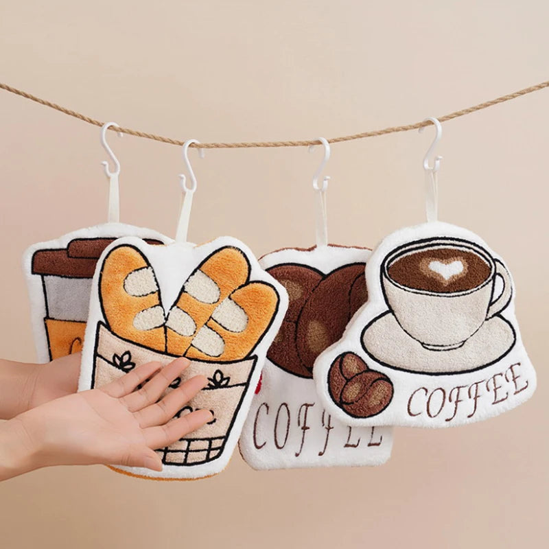 Bathroom Hand Cloth Cartoon Hand Towels Hand Towel Absorbent Hand Cloth Hand Towel For Kitchen Convenient Hanging Towel For Hand