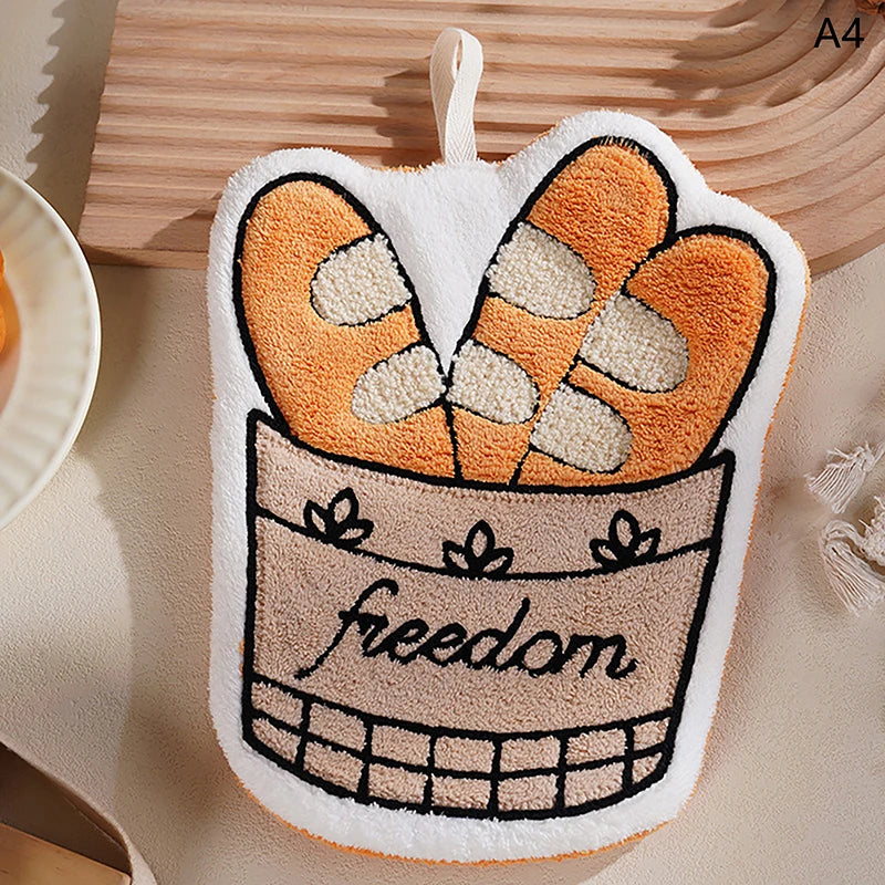 Bathroom Hand Cloth Cartoon Hand Towels Hand Towel Absorbent Hand Cloth Hand Towel For Kitchen Convenient Hanging Towel For Hand