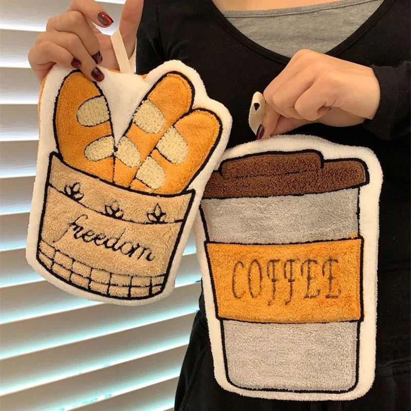 Bathroom Hand Cloth Cartoon Hand Towels Hand Towel Absorbent Hand Cloth Hand Towel For Kitchen Convenient Hanging Towel For Hand